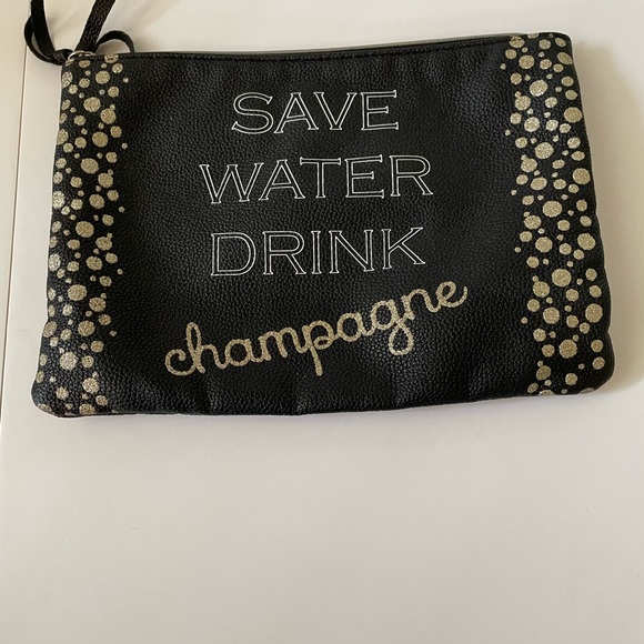 Women’s Cosmetic Bag 11” x 8” “Save Water Drink Champagne” - Picture 4 of 4